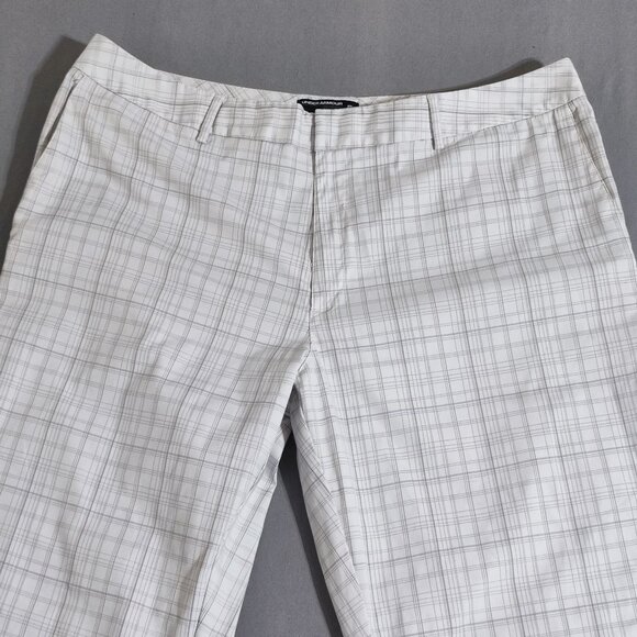 Under Armour Golf Pants men's 40X32 white grey check active wear polyester pants - Picture 2 of 13